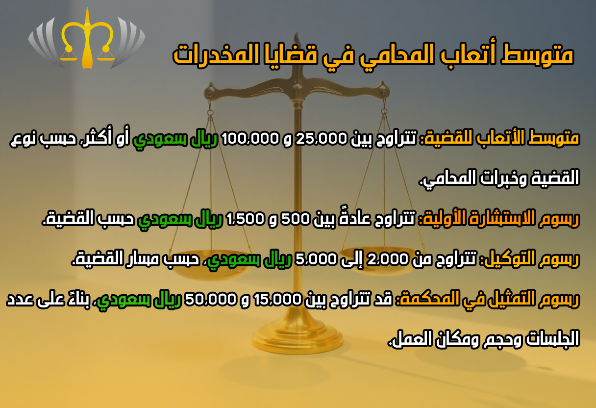 اتعاب المحامي في قضايا المخدرات